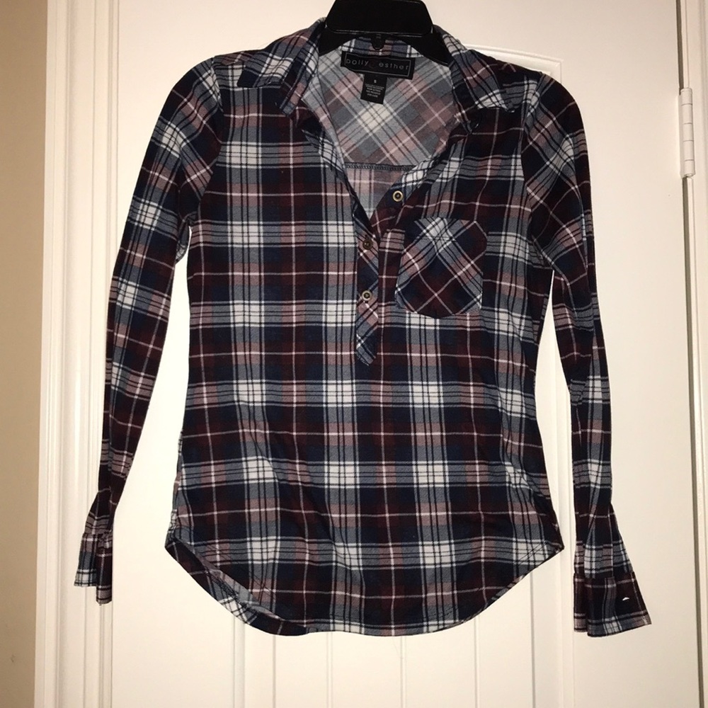 Plaid half button down